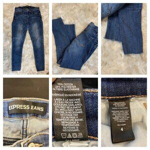 Express Jeans high waisted raw step hem skinny jeans size 4